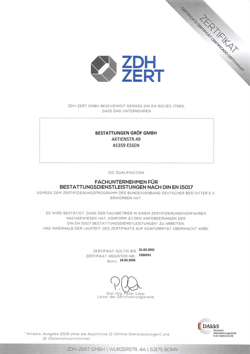 Zertifikat ZDH Zert